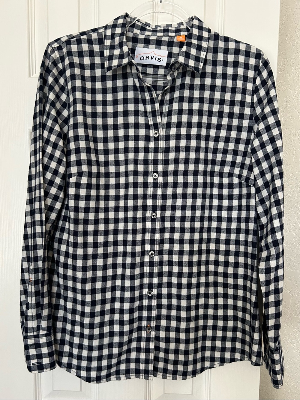 Orvis Blue and White Gingham Button-Down Shirt